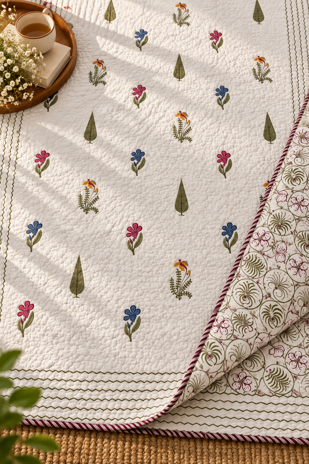 Bouquet Quilted Bedcover Set