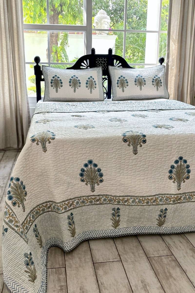 Jaipur Block Prints, Block print bedding, Quilted Bedcovers Jaipur, Quilts