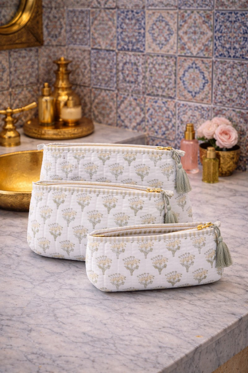 Jasmine Block Print Vanity Kit (Set of 3)