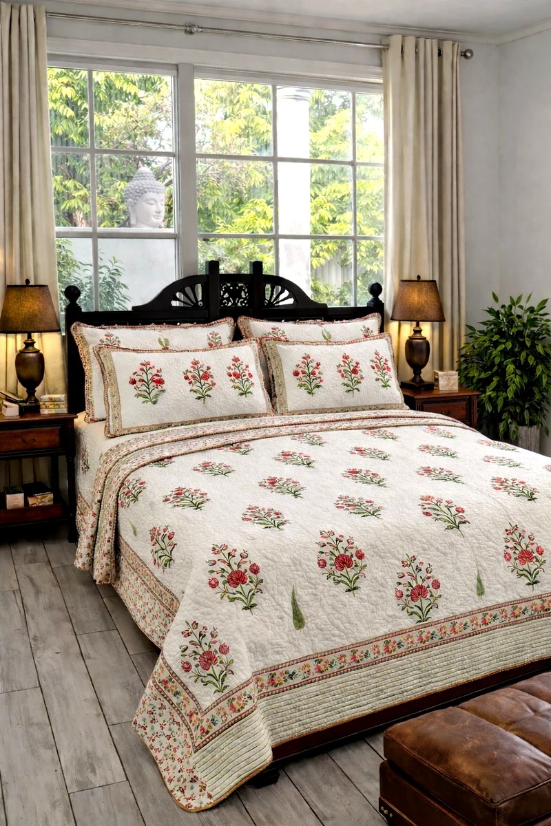 Block print bedding, Quilted Bedcovers Jaipur, Quilts