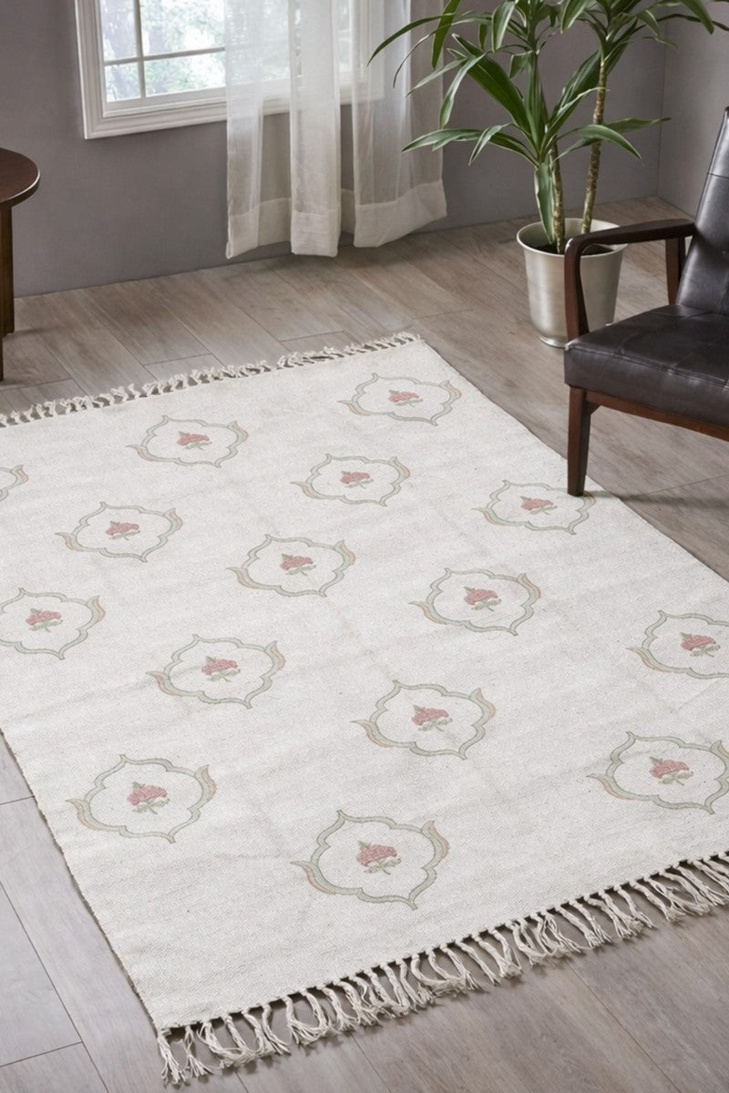 Medal Rose Block Print Rug