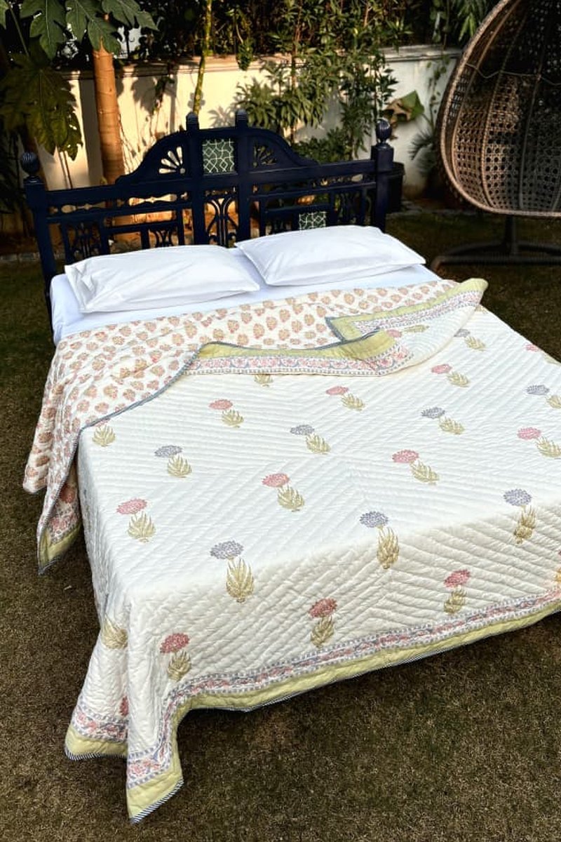 Cotton Block Print Quilt