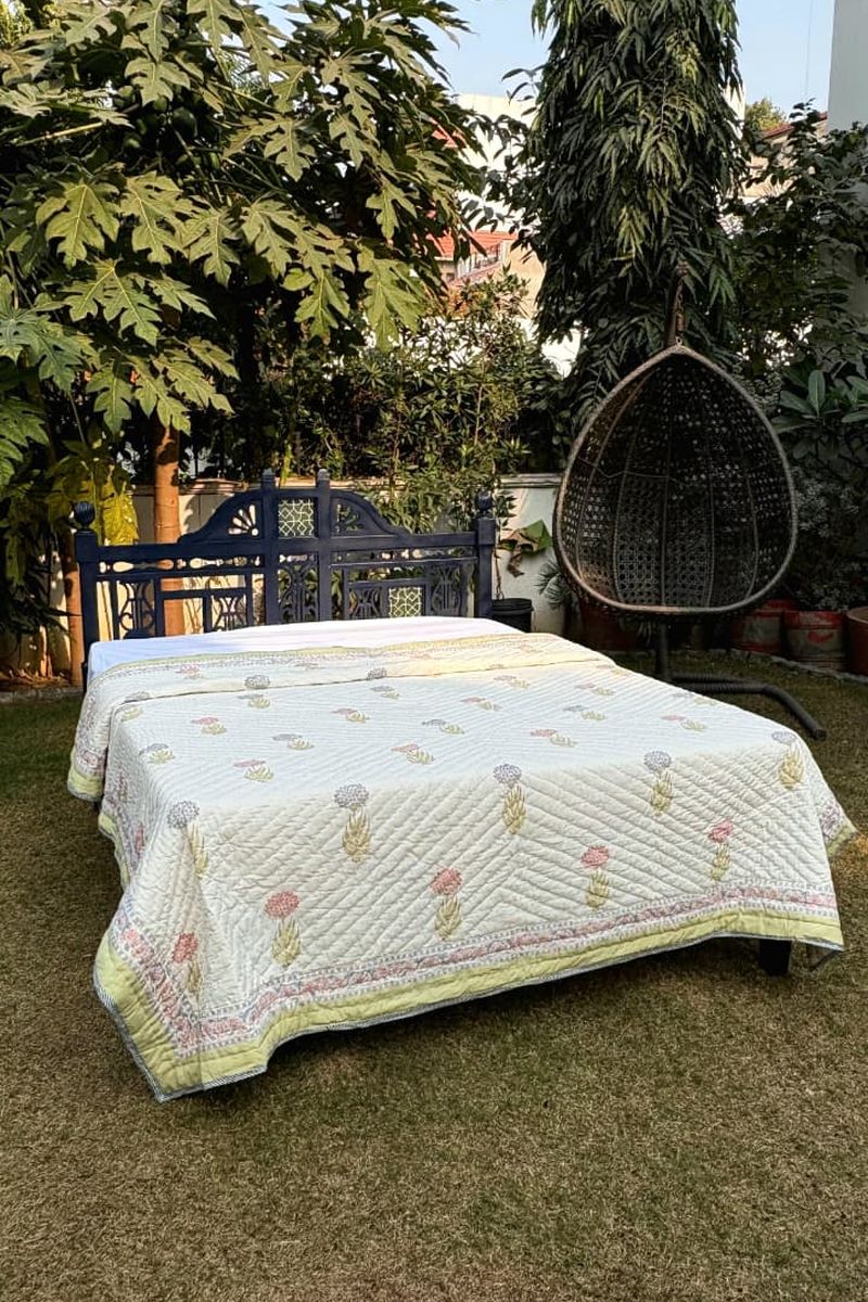 Cotton Block Print Quilt