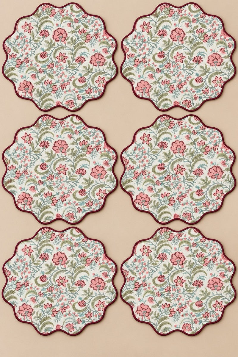 Ranijaal Scalloped Placemats (Set of 6)