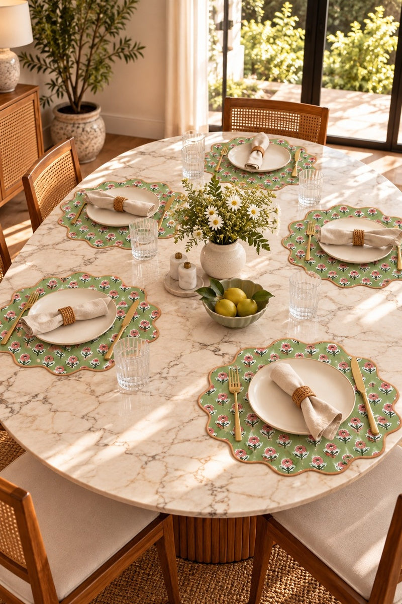 Rosepink Scallop Placemats (Set of 6)