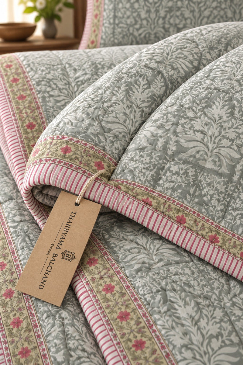 Rustic Rust Gardenia Print Luxury Quilt