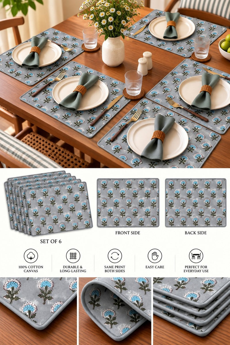 Scandia Floral Reversible Placemats (Set of 6)