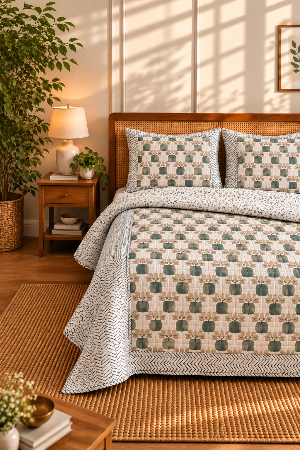 Orchid Double Quilted Bedcover Set