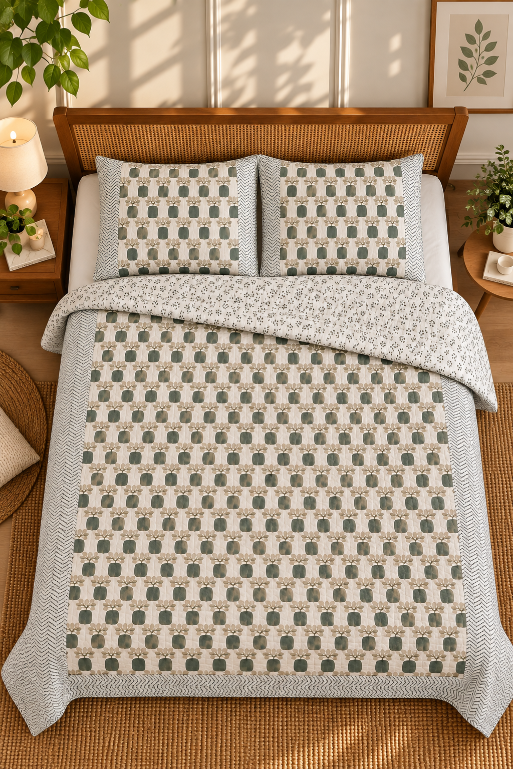 Orchid Double Quilted Bedcover Set