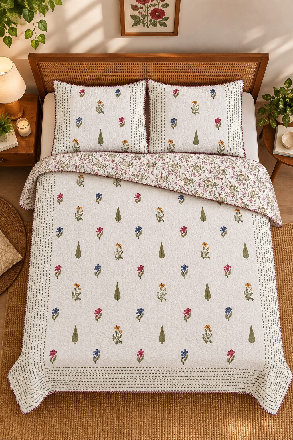 Bouquet Quilted Bedcover Set
