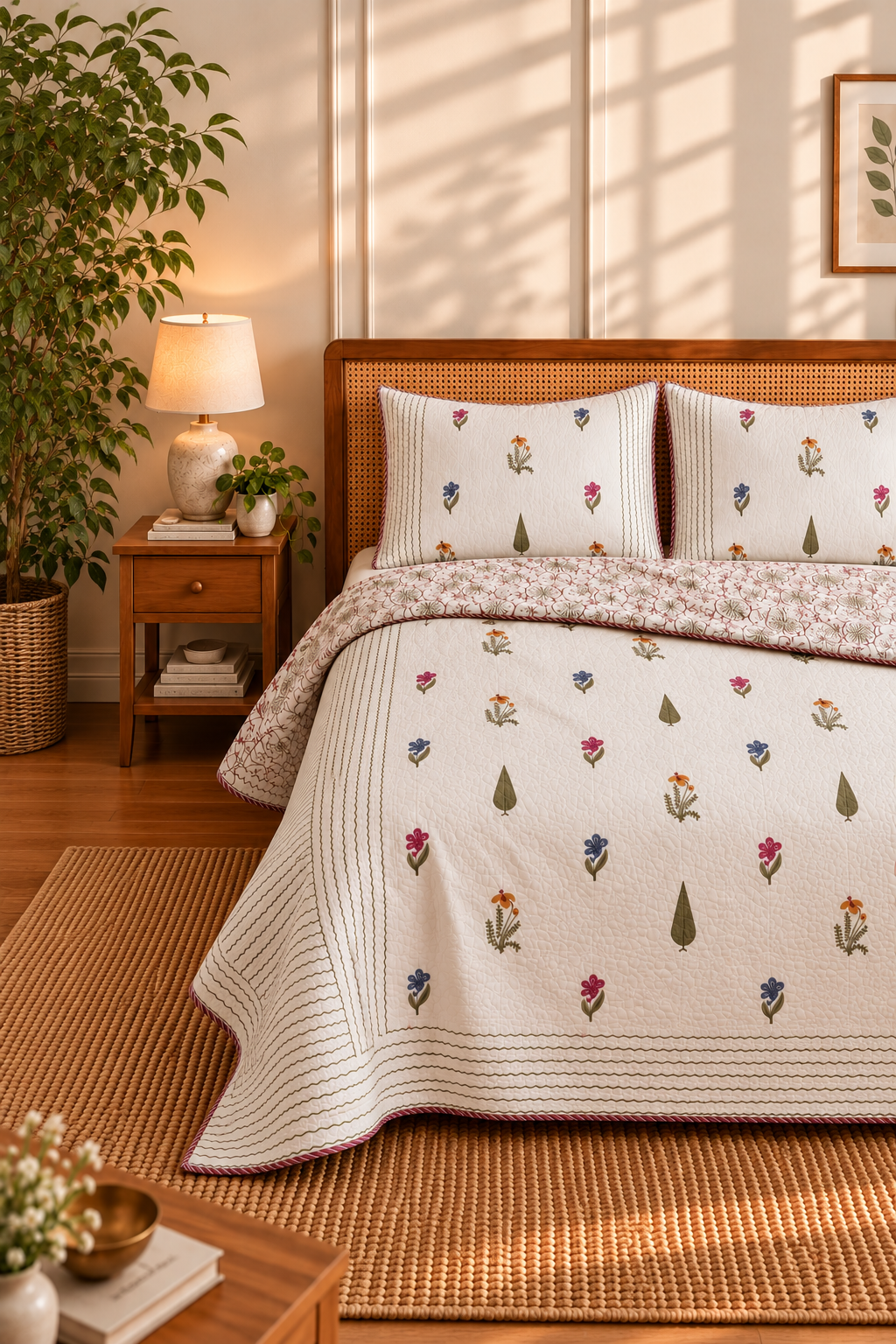 Bouquet Quilted Bedcover Set