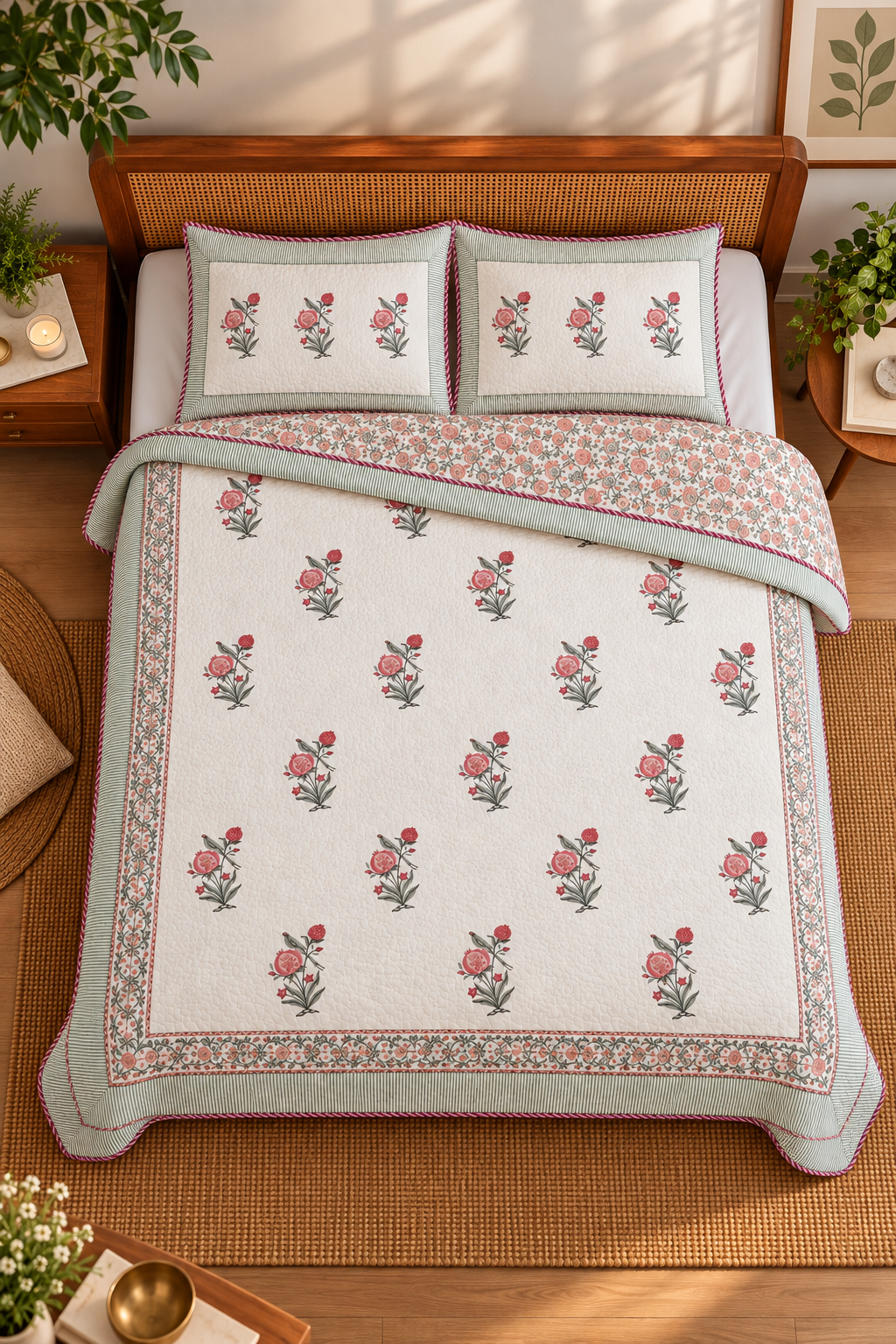 Rosewood Quilted Bedcover Set