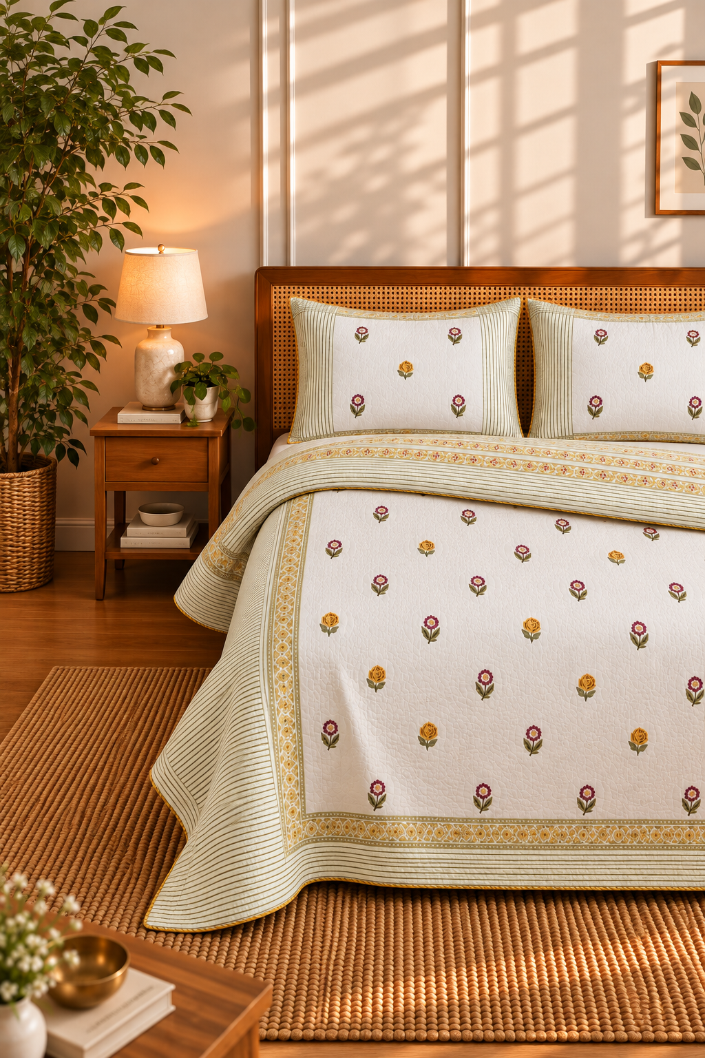 Sunflower Quilted Bedcover Set