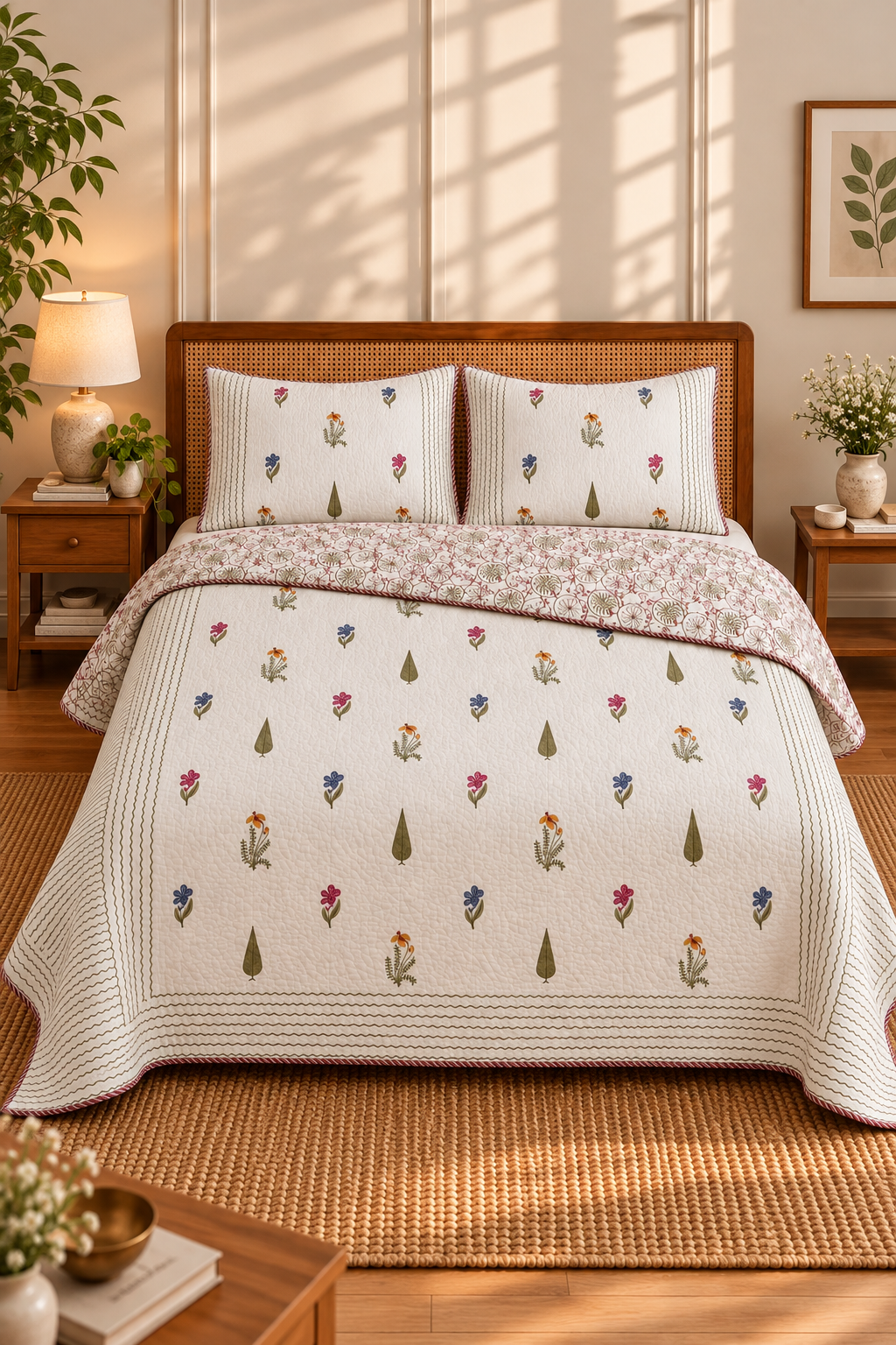 Bouquet Quilted Bedcover Set