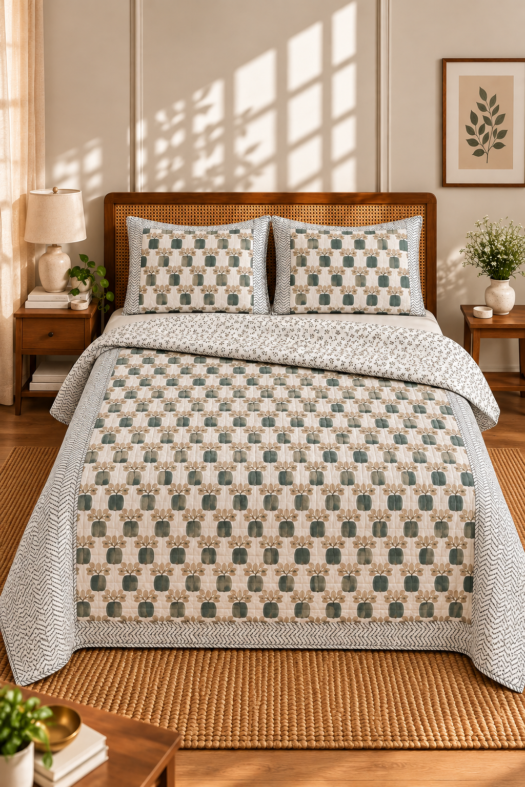 Orchid Double Quilted Bedcover Set