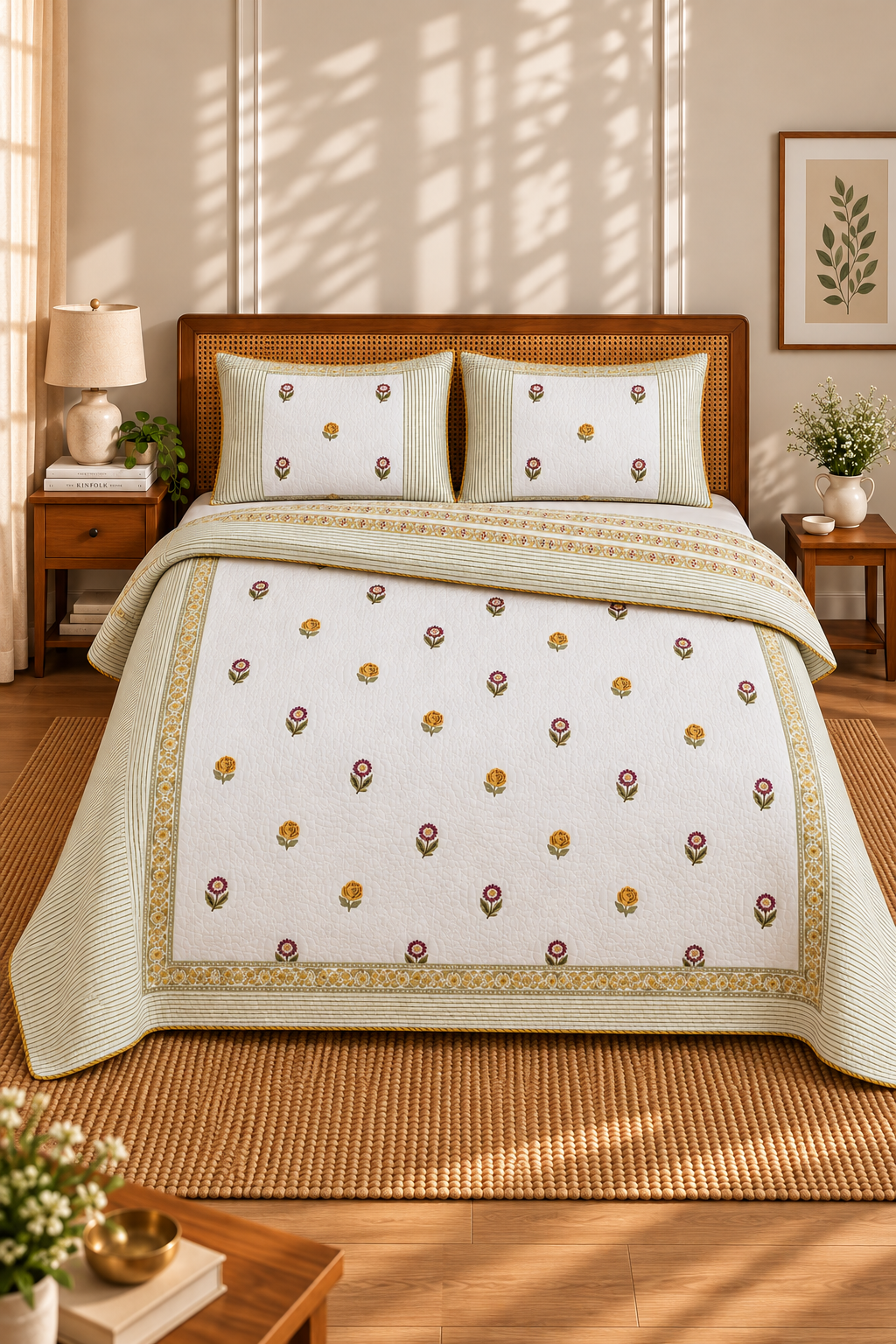Sunflower Quilted Bedcover Set