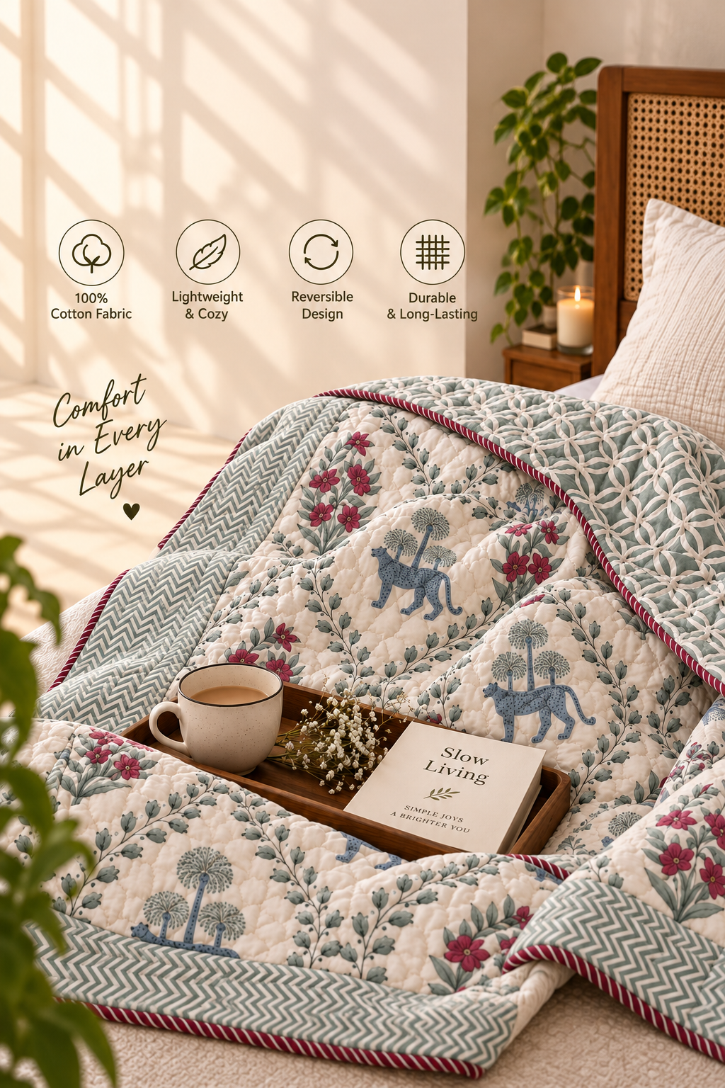 Cheetah Single Quilt (Set of 2)