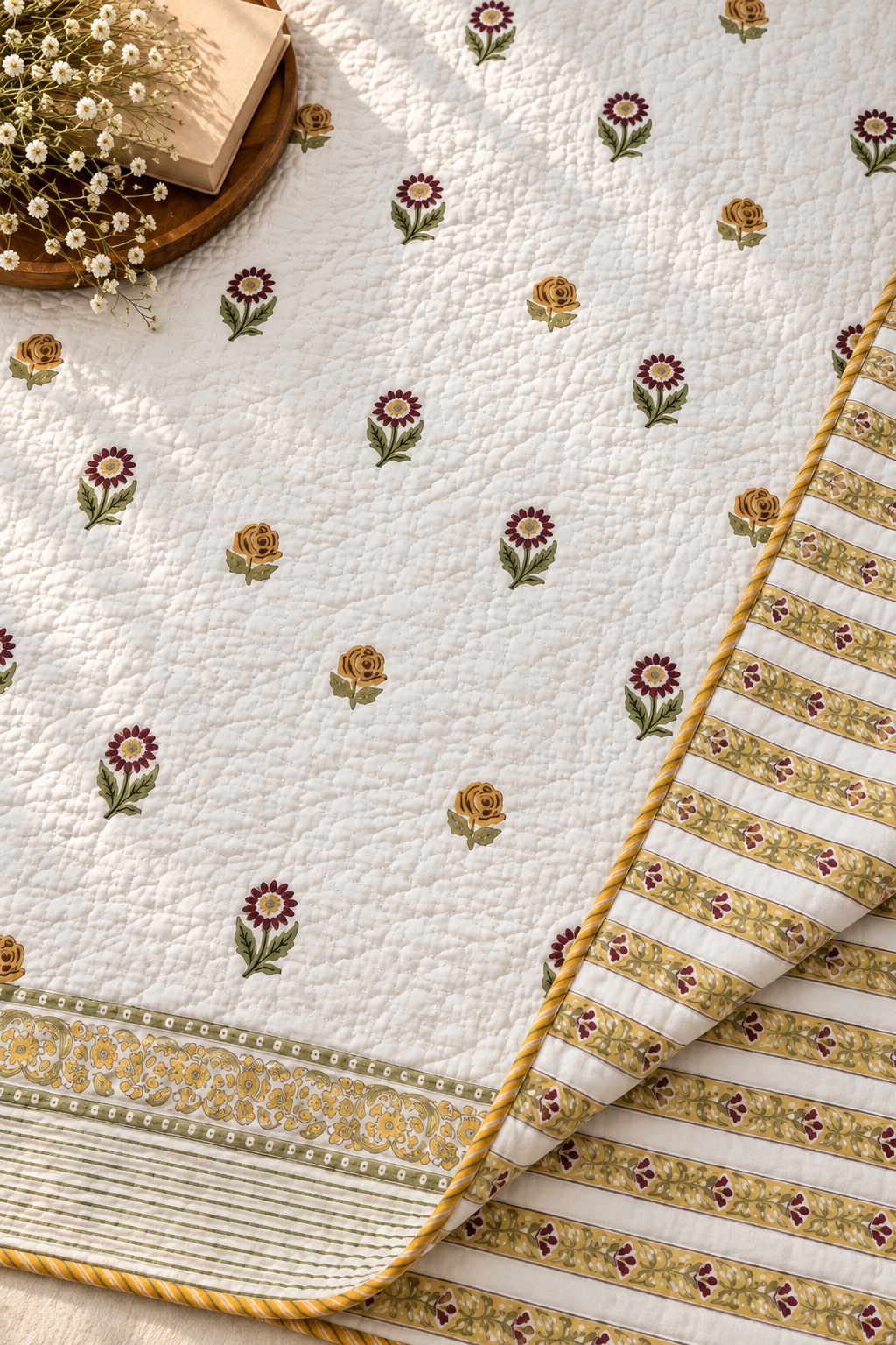 Sunflower Quilted Bedcover Set