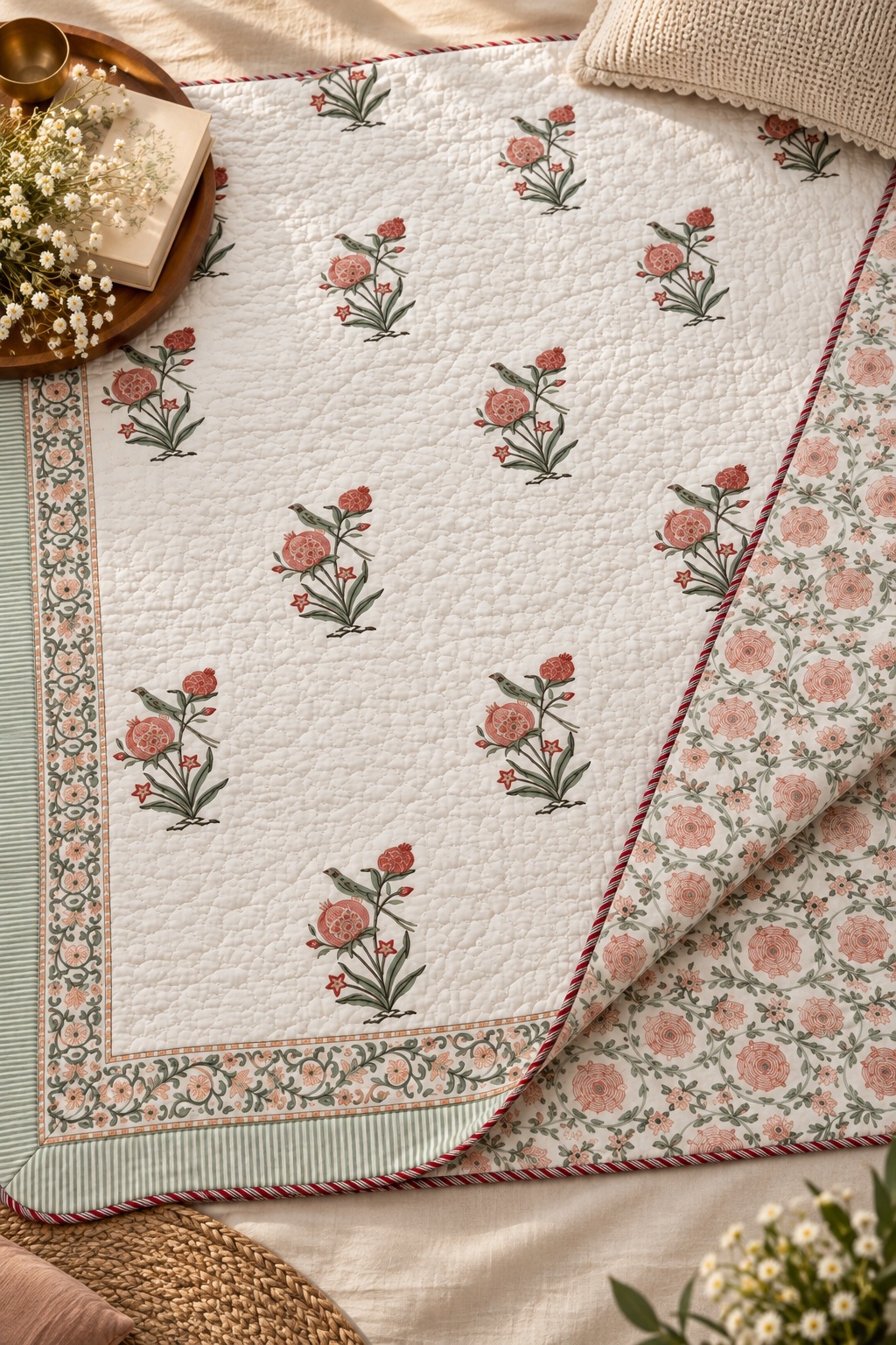 Rosewood Quilted Bedcover Set