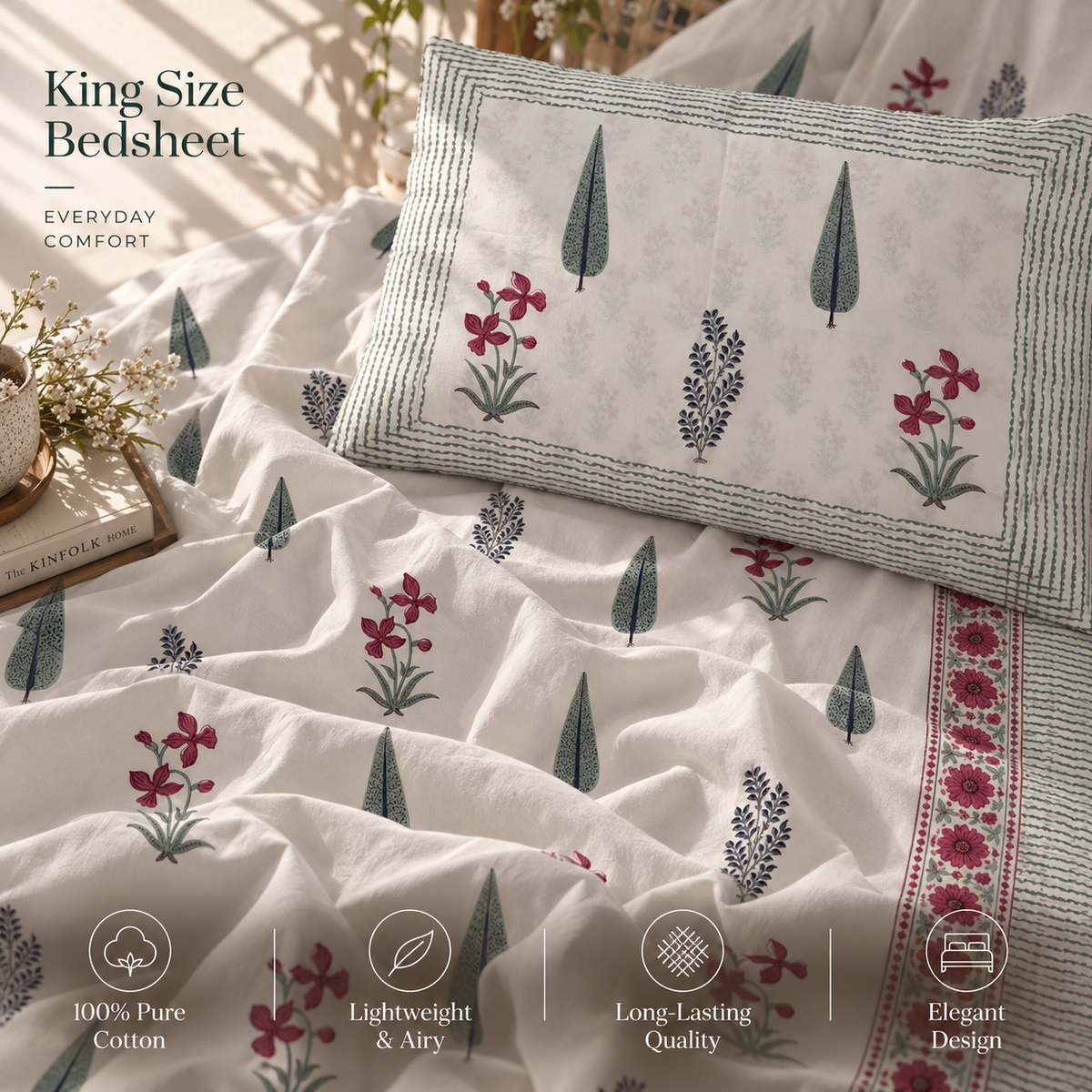 Cyprus Flora Bedsheet Set