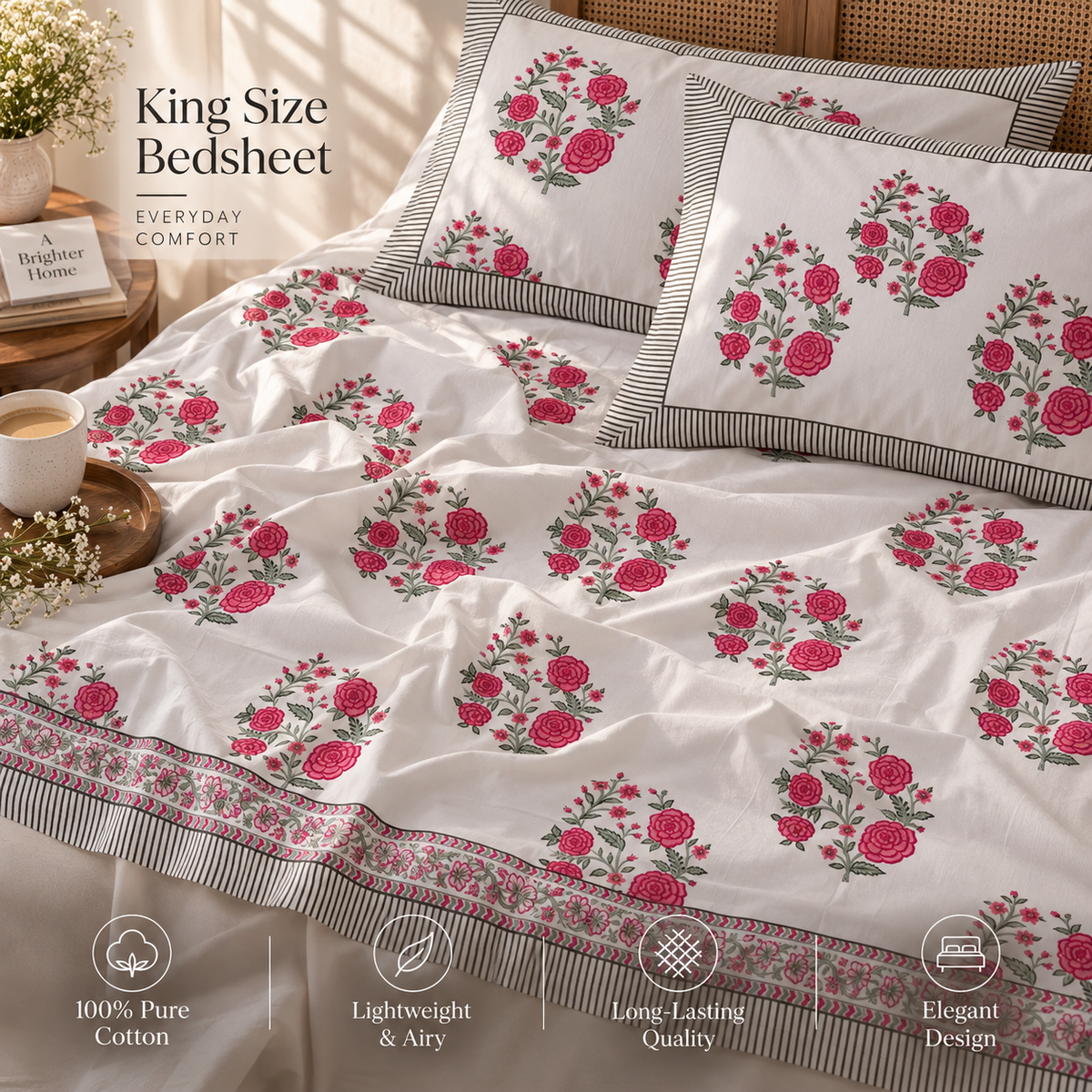 Royal Dahliya Bedsheet Set