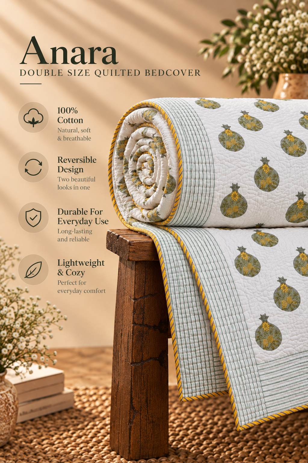 Anara Quilted Bedcover Set