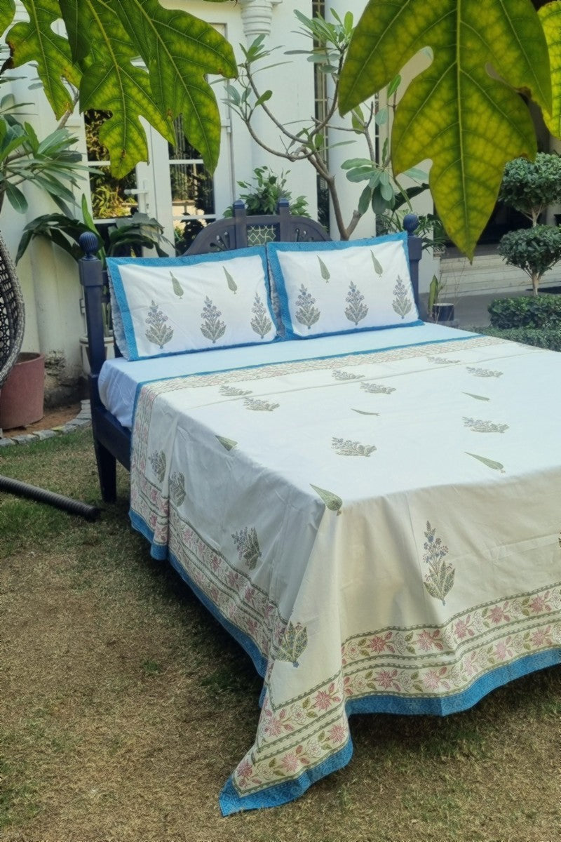 Block Print Bedsheet with 2 pillow case 