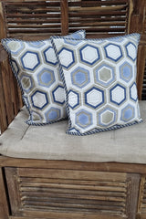 Brij Block Print Quilted Cushion Covers (Set of 2)