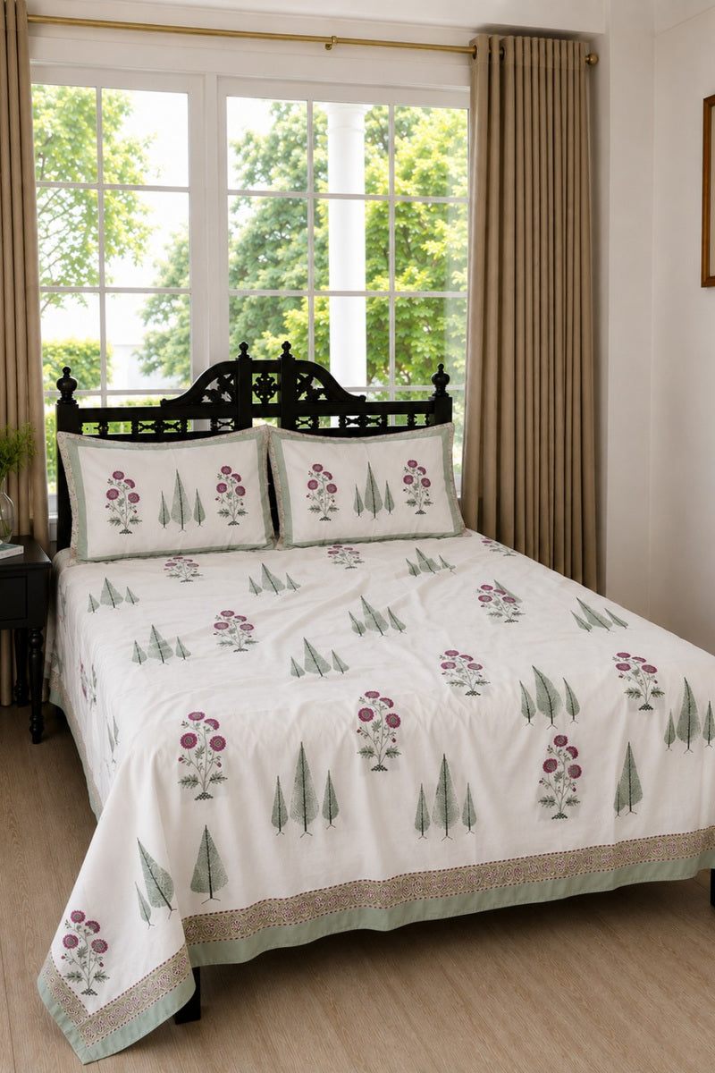 Cotton Block Print Bedsheets