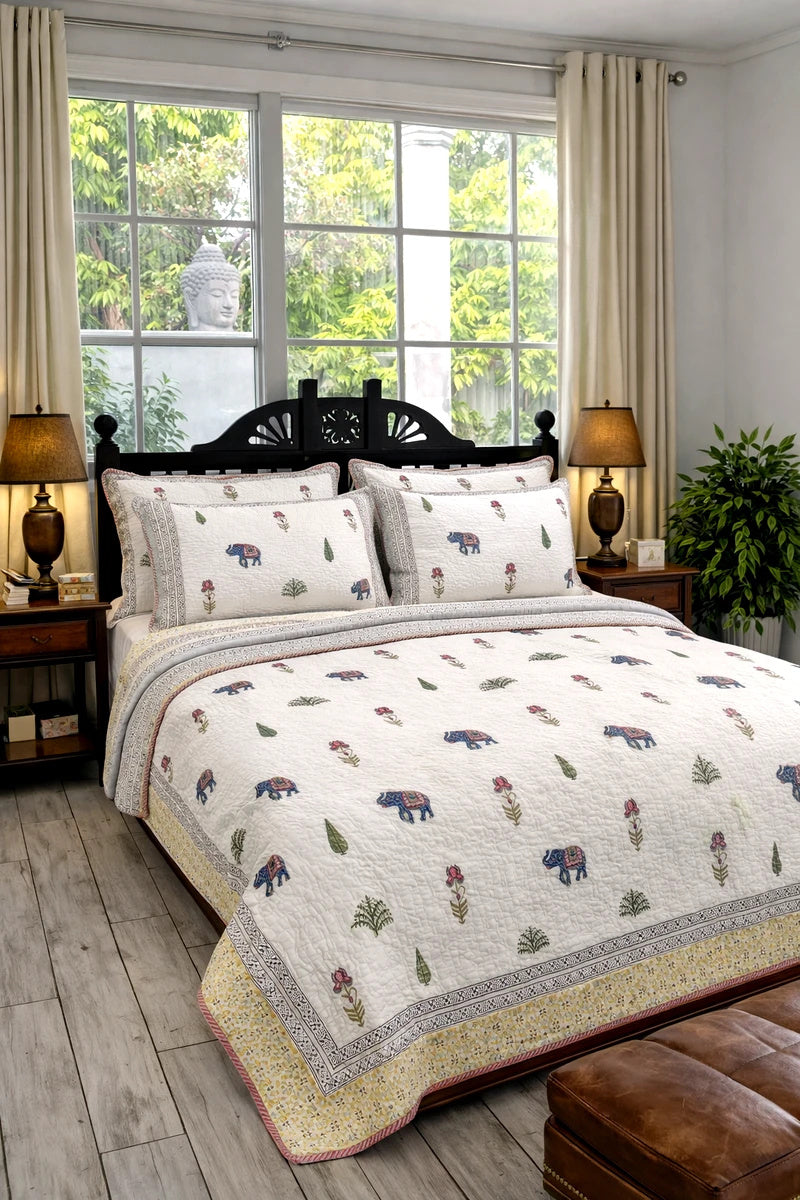 Jaipur Block Prints, Block print bedding, Quilted Bedcovers Jaipur, Quilts 