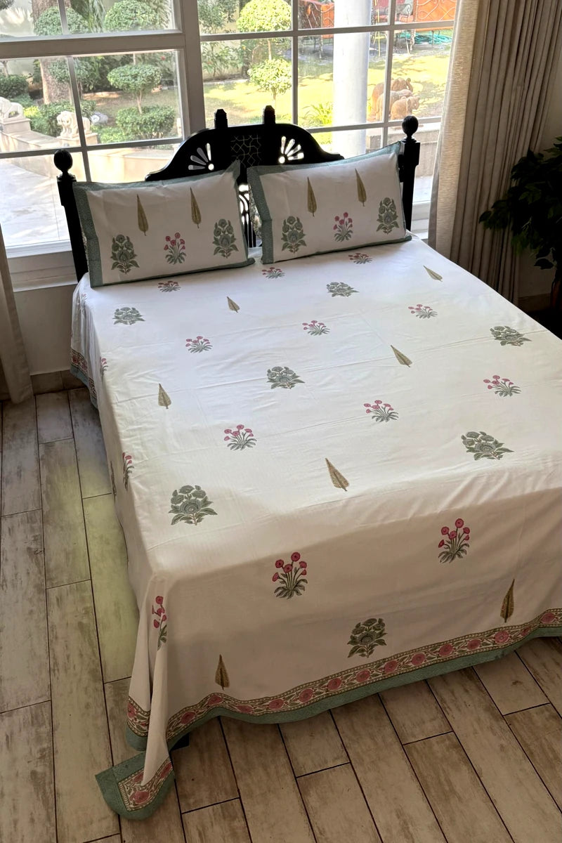 Gulnaar Block Print Bedsheet Set