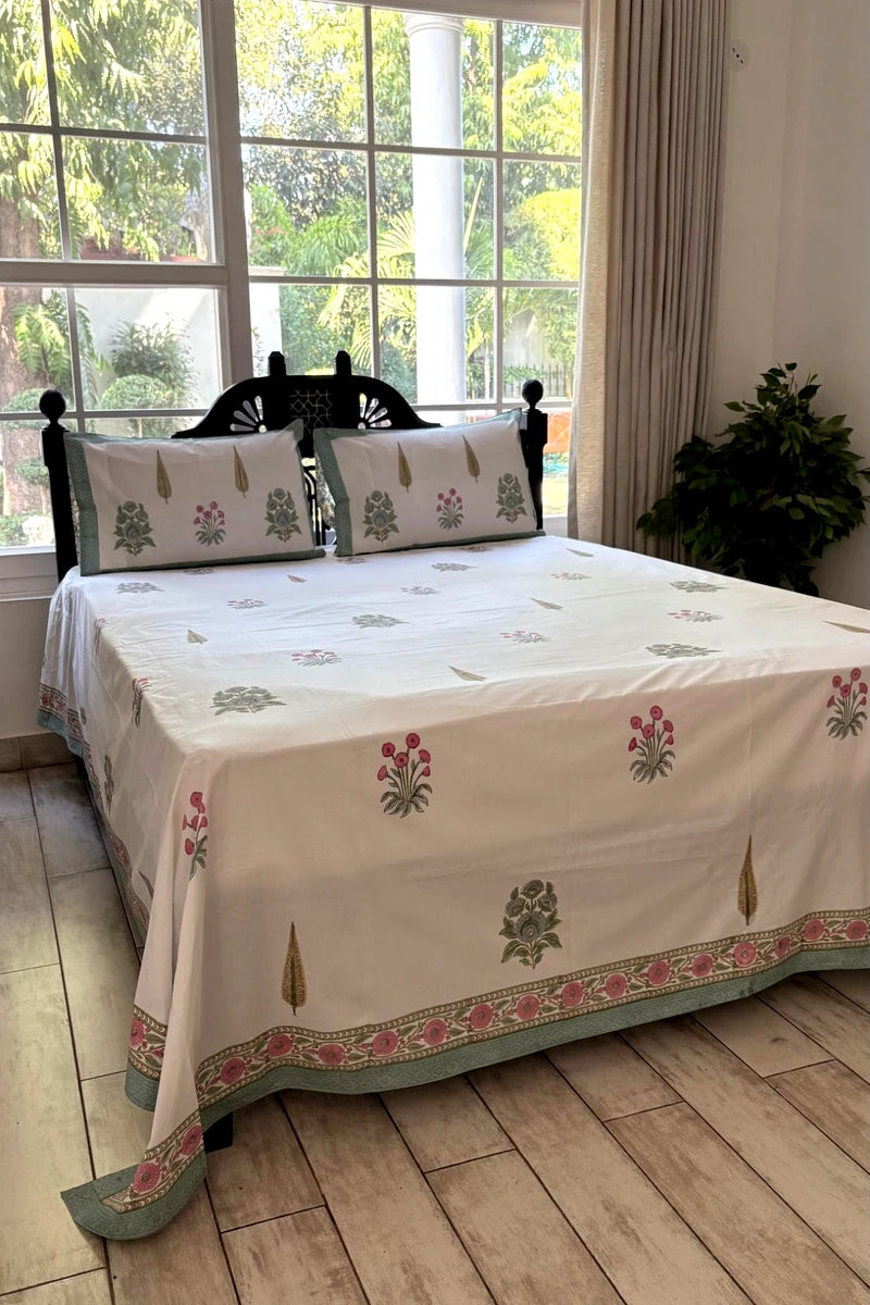 Gulnaar Block Print Bedsheet Set