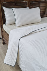 Polar White Luxury Quilted Bedspread Set