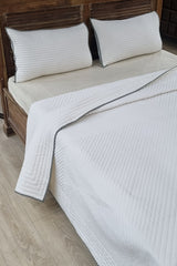 Polar White Luxury Quilted Bedspread Set