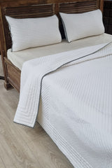 Polar White Luxury Quilted Bedspread Set