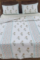 Nitya Block Print Quilted Bedspread Set