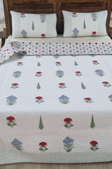 Jalan Bagh Block Print Quilted Bedspread Set