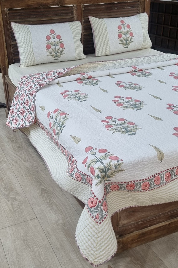 Sujan Block Print Quilted Bedspread Set