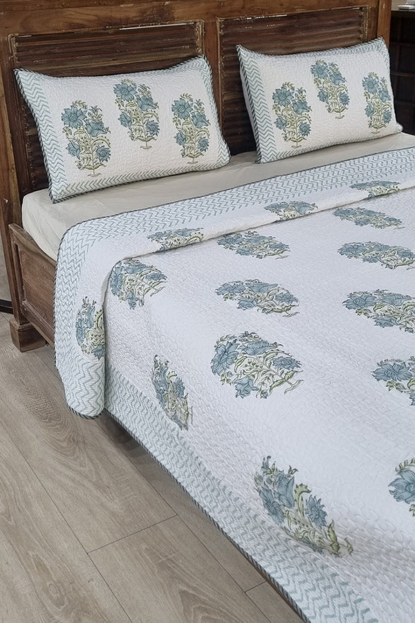 Mahina Block Print Quilted Bedspread Set