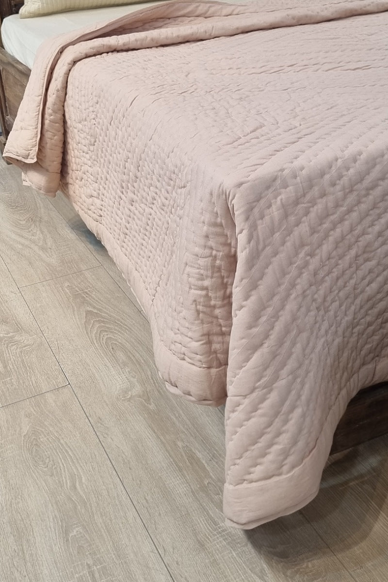 Burnt Peach Solid Summer Quilt