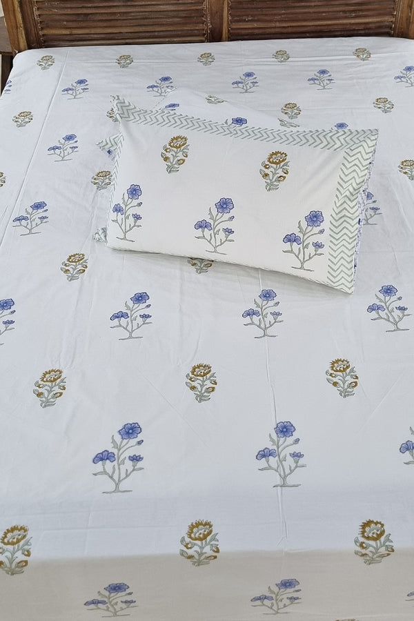 Kastur Block Print Bedsheet Set