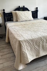 Tundra Ivory Luxury Quilted Bedspread Set