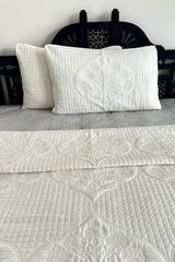 Tundra White Luxury Quilted Bedspread Set