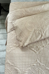 Tundra Burnt Peach Luxury Quilted Bedspread Set