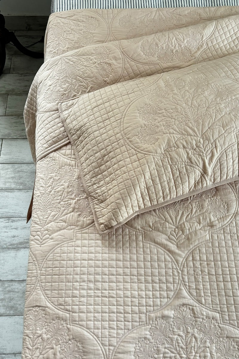 Tundra Burnt Peach Luxury Quilted Bedspread Set