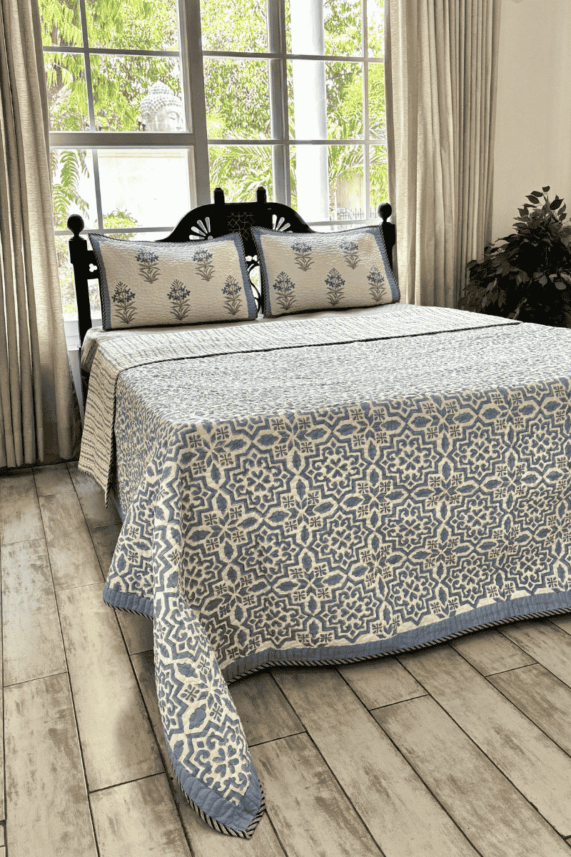 Jaipur Block Prints, Block print bedding, Quilted Bedcovers Jaipur, Quilts 