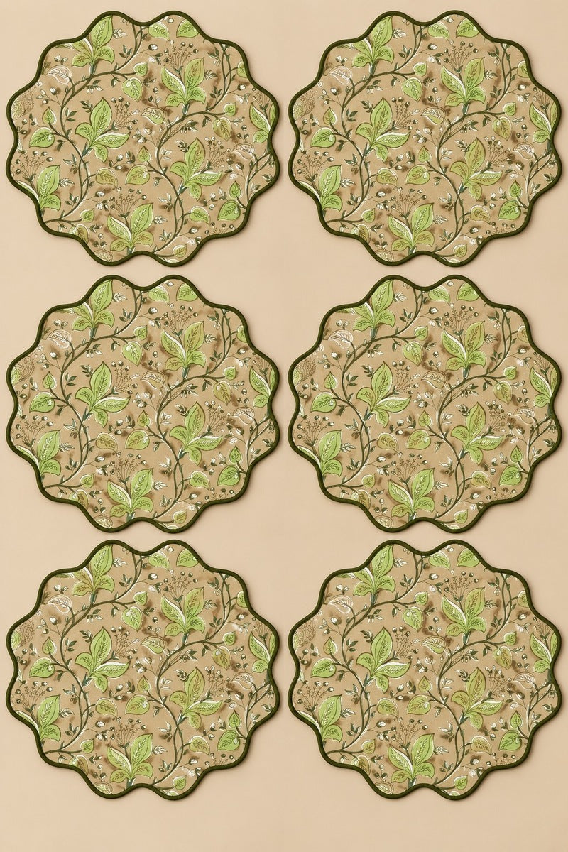 Leafy Scallop Placemats (Set of 6)