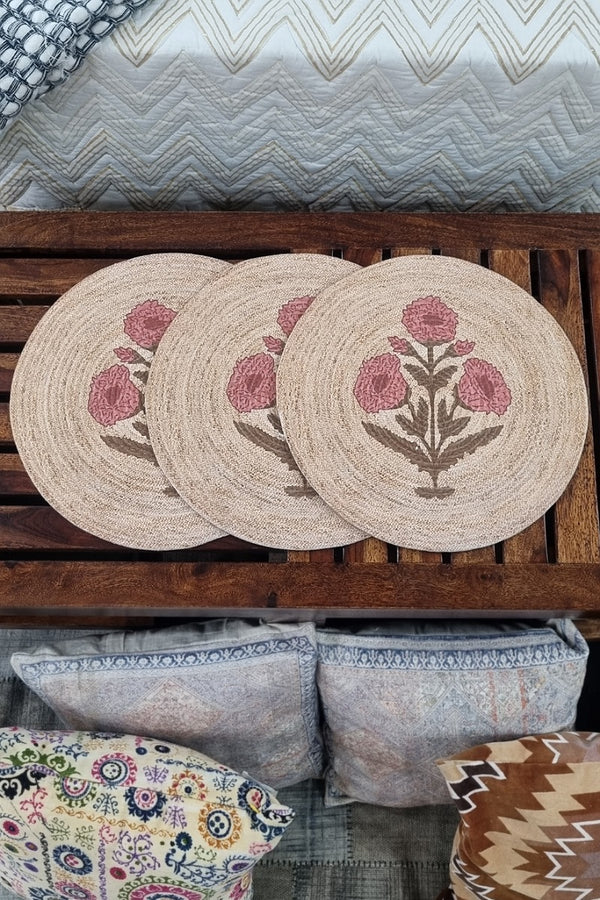 Luxor Poppy Round Place Mats