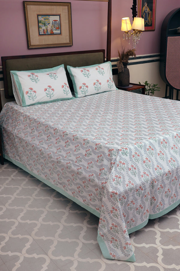 Magnolia Jaal Block Print Bedsheet Set