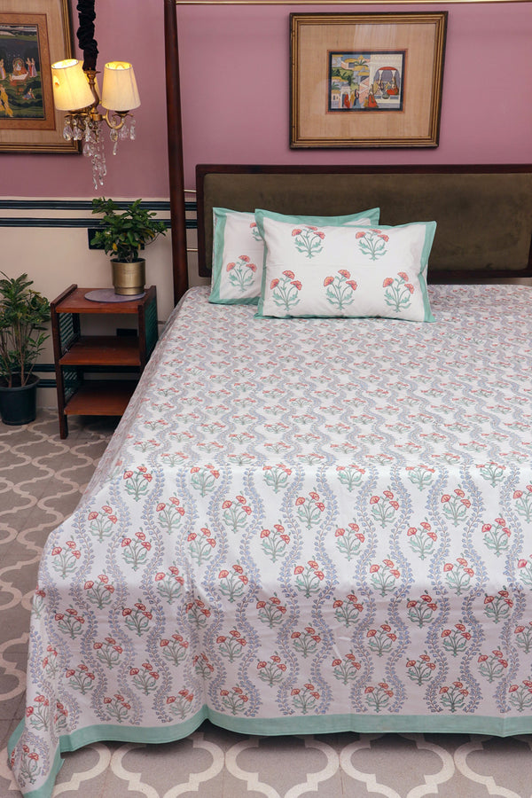 Magnolia Jaal Block Print Bedsheet Set